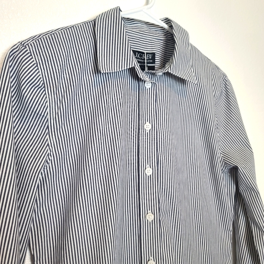 NWT J.Crew Wren Slim Fit Striped Button Shirt In Regenerative Cotton - Picture 5 of 8